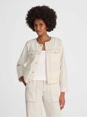 NWT Madewell Denim Cinched Lady Jacket in Vintage Canvas Small NV321